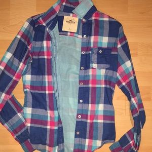 pink and blue plaid shirt